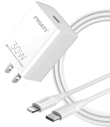PISEN 65 W Ga N USB-C Fast Charger | 4-Port Compact Wall Adapter with 4 FT Cable | Ultimate Charging Solution for Mac Book Pro, i Pad Pro, Galaxy S23 & i Phone Series | Enhanced Speed, Energy Efficiency & Travel-Friendly Design