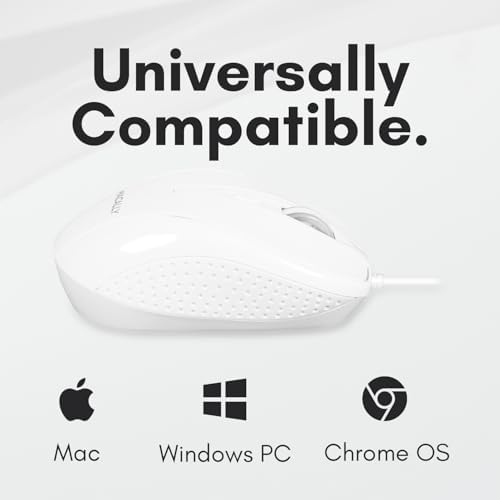 Elevate Your Computing Experience with the Macally USB Wired Mouse – Ergonomic 3-Button Design, Smooth Scroll Wheel, 5-Foot Cord, and Plug-and-Play Compatibility for Mac Book, i Mac, Windows PC & Chromebook Users – Perfect Ambidextrous Mouse for Seamless Navigation and Enhanced Productivity