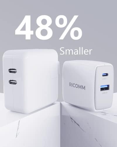 High-Speed 65 W Ga N USB-C Charger with 6.8 FT Silicone Cable – Compact Travel Wall Charger for Mac Book, i Phone Pro Max, i Pad, Air Pods & Samsung Galaxy S24/S23/S22 – Ultimate Fast Charging Solution with Enhanced Power Delivery and Safety Features