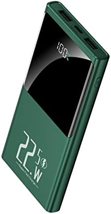 Ultra-Slim 10000 m Ah Portable Charger with 22.5 W Fast Charging – Compact Power Bank for i Phone 12-16, Samsung, Google & Android Devices – LCD Display & Dual USB-C Ports for Effortless Charging on the Go