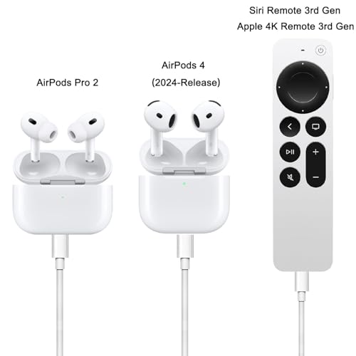 Revolutionize Your Charging Routine with the 2024 Air Pods 4 Wall Charger – Ultra-Fast USB-A to USB-C Cable Optimized for Air Pods Pro 2, Max 2 Headphones & Apple TV Remote – Universal Compatibility for i Phone 15 & 16 – Compact, Resilient Design for On-the-Go Power Solutions
