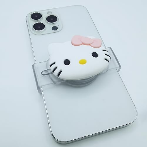 Charming Pink Cat Phone Grip Slide for i Phone – Adjustable 3 D Kawaii Cat Accessory, Wireless Charging Compatible, Lightweight & Removable Phone Holder for Secure Grip and Stylish Functionality – Perfect for Everyday Use