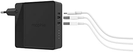Mophie Powerstation Hub: Ultimate Portable Battery Charger with Foldable AC Prongs, Fast USB-C PD, and Wireless Qi Charging for Smartphones & Tablets – Sleek Black Design for On-the-Go Power Solutions
