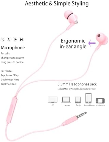 Beach Blue Kids Wired Earbuds – Ultra-Comfortable In-Ear Headphones with Mini Ear Tips, Integrated Mic, and Travel-Friendly Case – Superior Stereo Sound for Classroom Learning and Active Play – Ideal for Daily Use and On-the-Go Adventures