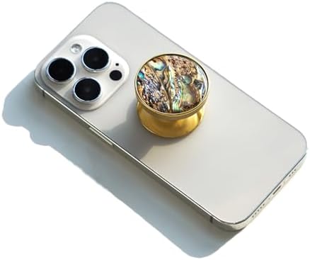 Chic Natural Abalone Shell Foldable Phone Grip – Magnetic Handle for Secure Smartphone & Tablet Handling, Stylish Accessory for Enhanced Portability and Aesthetic Appeal