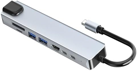 Sleek 8-in-1 USB C Hub Adapter for Mac Book & Windows – 4 K HDMI Output, Dual USB 3.0 Ports, 100 W Power Delivery, RJ45 Ethernet, and SD/TF Card Slots – Compact Aluminum Multiport Dongle for Effortless Connectivity and Enhanced Productivity