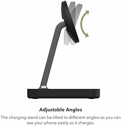 Mophie Snap+ 15 W Wireless Charger – 2-in-1 Adjustable Charge Stand & Pad with Snap+ Adapter for Enhanced Compatibility, Steel Base for Durability, Perfect for i Phones, Air Pods, and Qi-Enabled Devices – Streamline Your Charging Experience with Fast, Tangle-Free Power