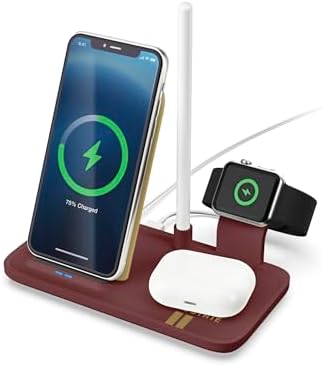 SOAR NCAA 4-in-1 Wireless Charging Docking Station: Rapid Charge Solution for i Phone, Apple Watch, Air Pods & Apple Pencil – Official NCAA Design for Ultimate Fan Experience and Device Compatibility