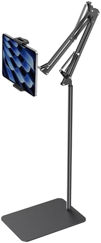 Transform Your Digital Interaction with the Inno Gear Adjustable Tablet Floor Stand – Universal Holder for i Phones, i Pads, Samsung Tabs, and E-Readers – Perfect for Hands-Free Streaming, Reading, and Video Calls – Sturdy, Portable Design with Customizable Height and Angle for Optimal Comfort and Accessibility