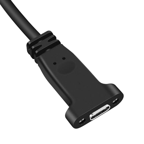 USB Type C 3.1 Panel Mount Adapter Cable 0.6FT, USB C Gen 2 Male to Female 10Gbps Data Cable with Mount Screw for MacBook Tablet, Mobile Phone, Hard Disk Drive – Enhanced Compatibility and Speed