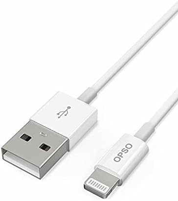 OPSO 3.3 ft MFi Certified Lightning Cable – High-Speed USB A to Lightning Connector for i Phone 14/13/12/11/XS/XR/8/7/6 – Durable, Flexible Charging Solution with Enhanced Compatibility and Stylish White Design – Ideal for Home, Office, and On-the-Go Charging Needs