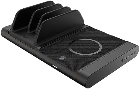 Scosche BLQP-XTSP Base Lynx Modular Qi-Certified Wireless Charging Hub – Fast, Customizable Charging Solution with Safety Features for Home and Office – Sleek Design for Effortless Device Powering and Enhanced Compatibility
