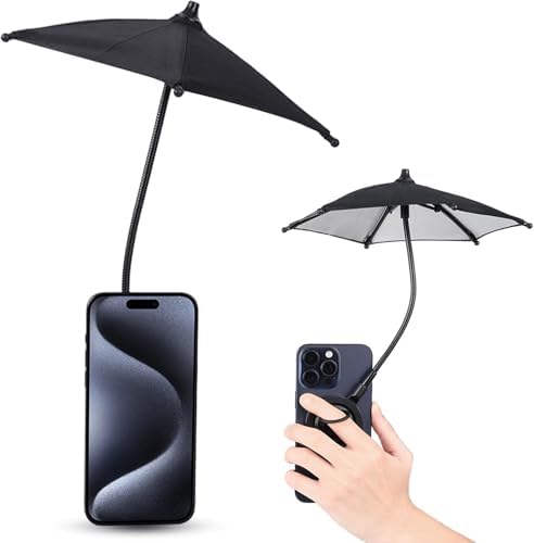 Innovative 360° Adjustable Double Magnetic Car Phone Umbrella – Chic Pink Anti-UV Shield with UPF 45+ Protection for Optimal Smartphone Sun Defense on Mag Safe Mounts – Essential Driving Accessory for Enhanced Visibility and Comfort