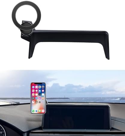 Premium BMW Phone Holder for 2014-2021 2 Series, 2012-2018 3 Series & 2014-2020 4 Series – 360° Rotating Magnetic Mount with Mag Safe Compatibility for Hands-Free Navigation and Modern Aesthetics – Secure Clip Design for Easy Installation and Enhanced Driving Safety