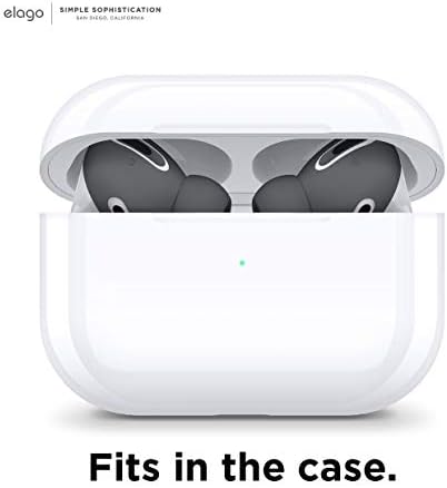 Enhance Your Audio Experience with elago’s Patented Air Pods Pro Ear Tips – 6 Pairs in Dark Grey for Ultimate Comfort and Fit – Anti-Slip Design with Integrated Covers, Compatible with Charging Case, Available in Large, Medium, and Small Sizes for Personalized Listening – Perfect for Audiophiles Seeking Quality and Convenience