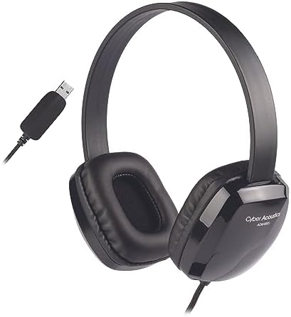 Transform Your Listening with Cyber Acoustics ACM-6005 C USB Over-Ear Headphones – Perfect for Home, Office, and Classroom Use – Enjoy Effortless Plug-and-Play Setup, Ultimate Comfort, and Noise-Canceling Clarity for Enhanced Communication and Focused Audio Experiences