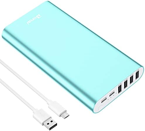 Ultimate BONAI 20000 m Ah Portable Power Bank – Sleek Aluminum Polymer Charger with 4 USB Outputs & Dual Input for Rapid Recharging – Ideal for Camping, Travel, and Daily Use – Universal Compatibility with i Phone, i Pad, Smartphones, and Tablets – Stay Charged Anywhere