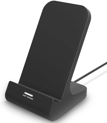 Ultra-Sleek Z1 Wireless Charging Stand – 10 W Fast Charger Compatible with i Phone 14/13/12 & Samsung Galaxy – Adjustable Viewing Angles, Overcharge Protection, and Modern Aesthetic for Effortless Charging Convenience