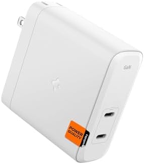 Experience Unmatched Charging Efficiency with Spigen Ga N III 452 45 W Dual USB-C Wall Charger – Portable Fast Charging Adapter for i Phone, Samsung Galaxy, and Pixel Devices – Compact Foldable Design for Ultimate Convenience