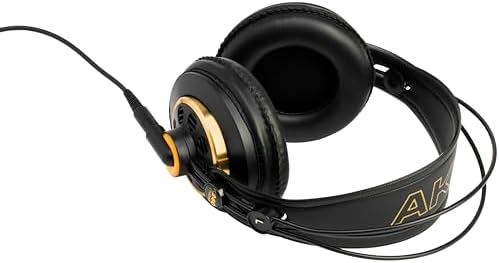 AKG K240 Studio Headphones in Luxurious Gold – Premium Over-Ear Design for High-Fidelity Audio Monitoring – Unmatched Comfort & Durability for Audiophiles and Audio Professionals – Perfect for Studio and Casual Listening