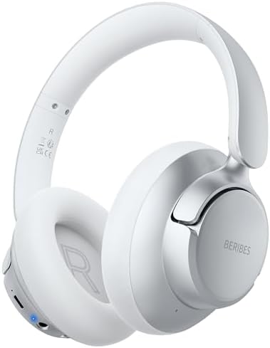Unleash Your Audio Potential with BERIBES Premium Hybrid Active Noise Cancelling Headphones – Wireless Freedom, 70-Hour Playtime, Deep Bass Enrichment, Ergonomic Comfort, Fast Charging, and Versatile 3.5 mm Cable in Vibrant Blue for All-Day Enjoyment