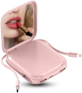 Chic Pink 3-in-1 Power Bank with 10,000 m Ah Capacity – Fast 22.5 W Charging, Integrated Cables & Quad Outputs for Effortless Device Power-up – Ultimate Portable Charger for i Phone, Android, & Samsung Devices – Ideal for Modern Professionals and Travelers