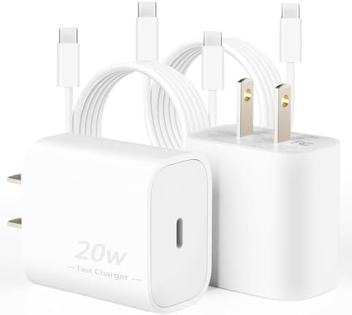 2 Pack 20W Fast Charger for AirPods 4,AirPods Pro (2nd gen), AirPods Max 2 (2024), USB C to USB C Woven Cable for iPhone 16/15,16/15 Pro Max, Plus,16E(SE4) Charger Charging Cord Adapter (5FT＆6FT) – Enhanced Compatibility and Speed