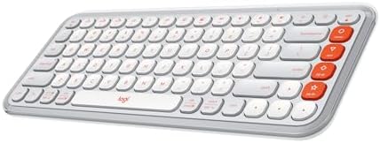 Elevate Your Workspace with the Logitech POP ICON Wireless Bluetooth Keyboard – Stylish Graphite & White Design, Effortless Multi-Device Switching, Comfortable Low-Profile Typing, and Customizable Keys for Enhanced Productivity on Laptops, Tablets, and PCs