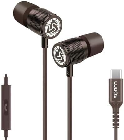 LUDOS Ultra Magnetic USB-C Earbuds for i Phone 16 & Samsung Galaxy – Superior Sound Performance with 5-Year Warranty, Ergonomic Comfort for All-Day Use, Tangle-Free Magnetic Design for Music and Calls – Sleek Black Finish