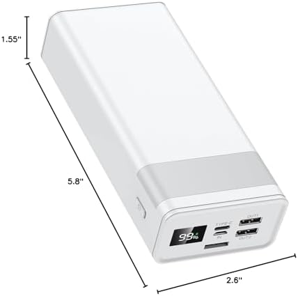 Ultimate 50000 m Ah Portable Power Bank – 22.5 W Rapid Charger with USB-C Connectivity, LED Display, and Built-in Flashlight | High-Capacity External Battery Pack for i Phone 15/14/13/12, Samsung, and i Pad | Ideal for Outdoor Adventures and Daily Use