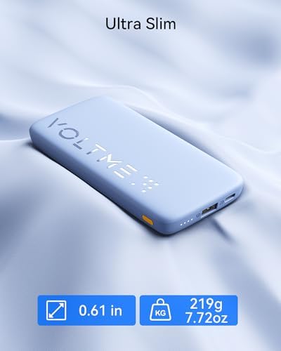 VOLTME 10000 m Ah Slim Power Bank – Ultra-Fast USB-C Portable Charger for i Phone, Samsung & i Pad – Dual Output Battery Pack for Travel, Camping & Outdoor Adventures – Lightweight Design with Smart Safety Features – Quick Charge for All Your Devices