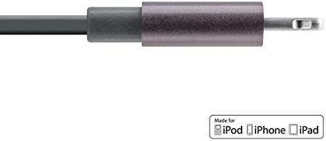 Monoprice 112958 Certified Flat Lightning to USB Cable – 4 ft Gray | Enhanced Durability and High-Speed Sync for i Phone & i Pad | Tangle-Free Design for Home, Office, and Travel | Compatible with i Phone Models X, 8, 7, 6, 5 S & i Pad Pro | Reliable Charging Accessory for Everyday Use