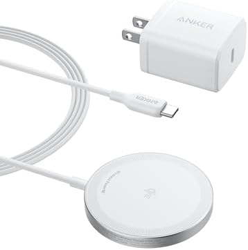 Elevate Your Charging Experience with the Anker Mag Safe Wireless Charger Pad for i Phone 16 Series – Qi2 Certified 15 W Fast Charge, USB-C Adapter Included, Compatible with i Phone 16/16 Plus/16 Pro/16 Pro Max/15/14/13/12 – Sleek, Magnetic Design Ensures Optimal Alignment and Performance