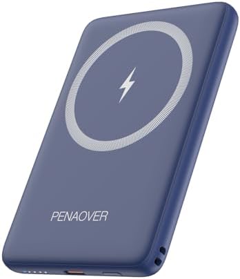 Magnetic Wireless Power Bank for i Phone 16/15/14/13/12 – 5000 m Ah Fast Charging Portable Charger with USB-C Cable – Ultra-Slim and Lightweight Design for Effortless On-the-Go Power – Advanced Safety Mechanisms for Reliable Charging Solutions