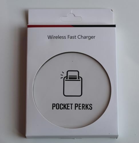 Sleek White Wireless Fast Charger (6 mm Ultra Slim Design) – Qi-Certified 10 W for i Phone & Android – Compact, Non-Slip Surface with LED Status Indicator – Essential Phone Accessory for Effortless Charging on the Go