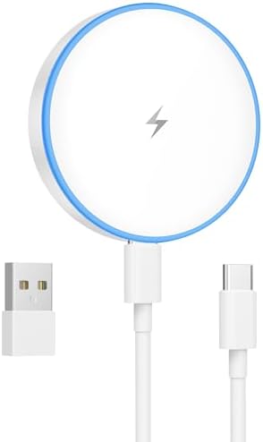 Dual Port Magnetic Wireless Charger 2-Pack – 15 W Fast Charging Pad for i Phone 16/15/14/13/12 & Air Pods 3/2/Pro – Effortless Alignment and Speed for Active Lifestyles – Enhanced Durability and Portability