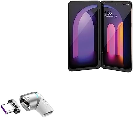 Box Wave Magnetic Charging Adapter for LG V60 Thin Q 5 G – 90-Degree Angle Power Delivery Connector in Metallic Silver – Effortless Attachment, Enhanced Durability, and Fast Charging Solution Box Wave Magnetic Charging Adapter for LG V60 Thin Q 5 G – 90-Degree Angle Power Delivery Connector in Metallic Silver – Effortless Attachment, Enhanced Durability, and Fast Charging Solution