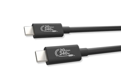 Maximize Your Digital Experience with Our 2-Meter USB 4.0 Gen2 x 2 Type C Cable – Unmatched 20 Gbps Data Transfer Speed, Exceptional 4 K Video Output, and 240 W Rapid Charging for i Phone, Samsung, Google & More – Robust Construction for Ultimate Performance and Portability