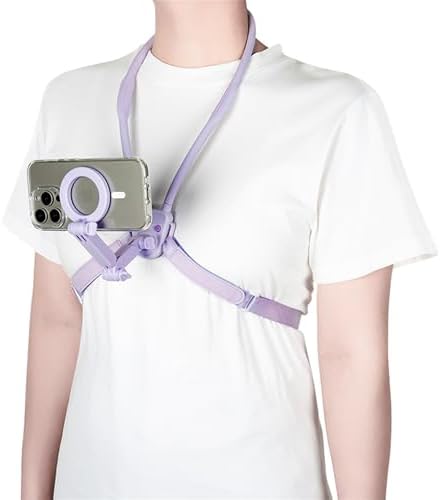 Versatile Magnetic Neck Mount for i Phone & Action Cameras – Hands-Free POV/Vlog Selfie Holder with Adjustable Arms for Ultimate Stability and Comfort – Ideal for Creators on the Go – Perfect for i Phone 16, 15, 14 Series & Android Devices – Capture Stunning Shots Effortlessly
