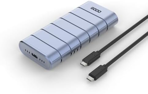 GODO RGB M.2 PCIe NVMe & SATA External SSD Enclosure – Ultra-Fast USB-C Adapter with Tool-Free Installation, 10 Gbps Transfer Speed, UASP & TRIM Support, Stylish RGB Lighting for Enhanced Portability and Performance