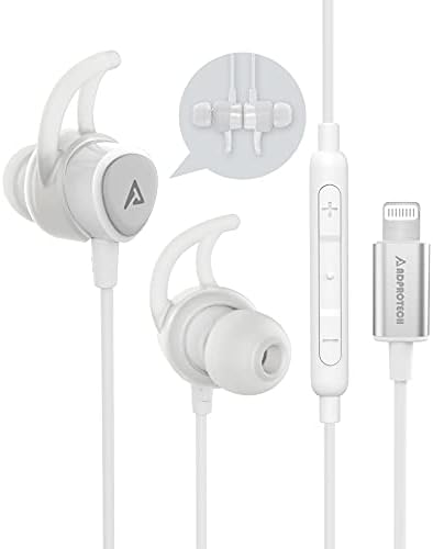 High-Performance Lightning Earbuds with Magnetic Design – MFi Certified Sports Headphones for i Phone 14/13/12/11/Pro Max/Xr/Xs Max/X – Noise-Isolating In-Ear Earphones with Built-in Microphone for Ultimate Workout Experience – Secure Fit and Premium Sound Quality