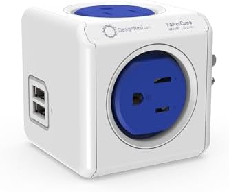 CILIA Power Cube Surge Protector with 4 AC Outlets & 2 High-Speed USB Ports – Compact Travel & Home Power Strip with Overload Protection for Ultimate Device Safety and Versatile Charging Solutions
