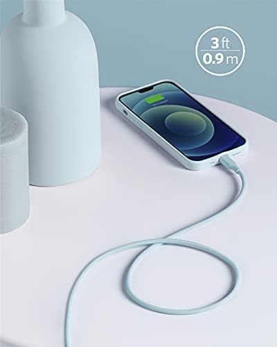 Anker 6 FT MFi Certified USB C to Lightning Cable – Rapid Power Delivery for i Phone 13 Pro, 12 Pro Max, 12, 11, X, XS – Durable Misty Blue Charging Solution with Reinforced Connectors for Optimal Performance and Stylish Flexibility