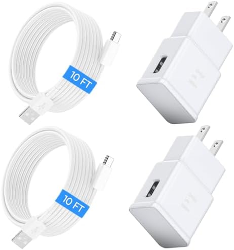 Premium Adaptive Fast Charging Block USB Wall Charger – Efficient Quick Charge Adapter for Samsung Galaxy S25/S24/S23/S22/S21/S20/S10/S9/S8/S7/Note 10 (4-Pack, White) – Maximize Charging Speed & Compatibility for Seamless Device Performance