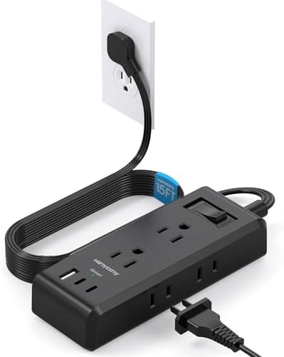 HANYCONY Travel Power Strip with 6 Outlets & 3 USB Ports – 5 ft Flat Plug Extension Cord for Cruise Ships & College Dorms – Space-Saving Wall Mount Design for Ultimate Convenience & Fast Charging Efficiency