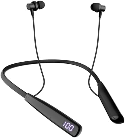 Revolutionary Neckband Bluetooth Earbuds with Bluetooth 5.3 – 80-Hour Playtime, IPX6 Waterproofing for Ultimate Durability, Immersive Deep Bass Sound, Magnetic Storage for Hassle-Free Use – Perfect for Gym, Running, and Travel Enthusiasts