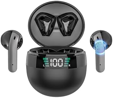 Revolutionary Bluetooth 5.5 Wireless Earbuds – Ergonomic Hi-Fi Stereo Sound Buds with Touch Control and LED Battery Indicator for Seamless i OS & Android Pairing – Ideal for Fitness Enthusiasts and Music Lovers on the Move