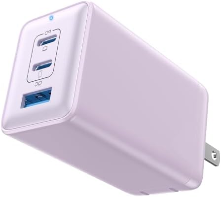 High-Efficiency 128 W USB C Wall Charger – Ga N III 3-Port Fast Charging Hub for Mac Book, i Phone, Galaxy & More – Portable 65 W Adapter with Foldable Design for Ultimate Convenience and Speed
