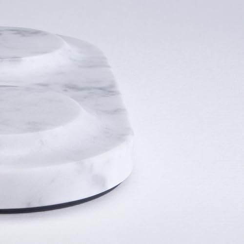 Elevate Your Charging Experience with the Einova Dual Classic Stone – Luxurious Wireless Charging Pad in Genuine Black Marquina Marble, Handcrafted in Italy, Featuring a 6 ft Integrated USB-C Cable for Fast Charging of Smartphones, Wireless Earbuds, and Smartwatches – Unmatched Aesthetics and Broad Compatibility for Qi-Enabled Devices