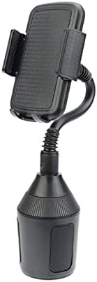 Talk Works Adjustable Car Cupholder Cell Phone Holder for i Phone 15 Series & More – 8-Inch Gooseneck Mount for Hands-Free Navigation, Secure Fit, and 360-Degree Rotation – Essential Auto Accessory in Sleek Black Finish